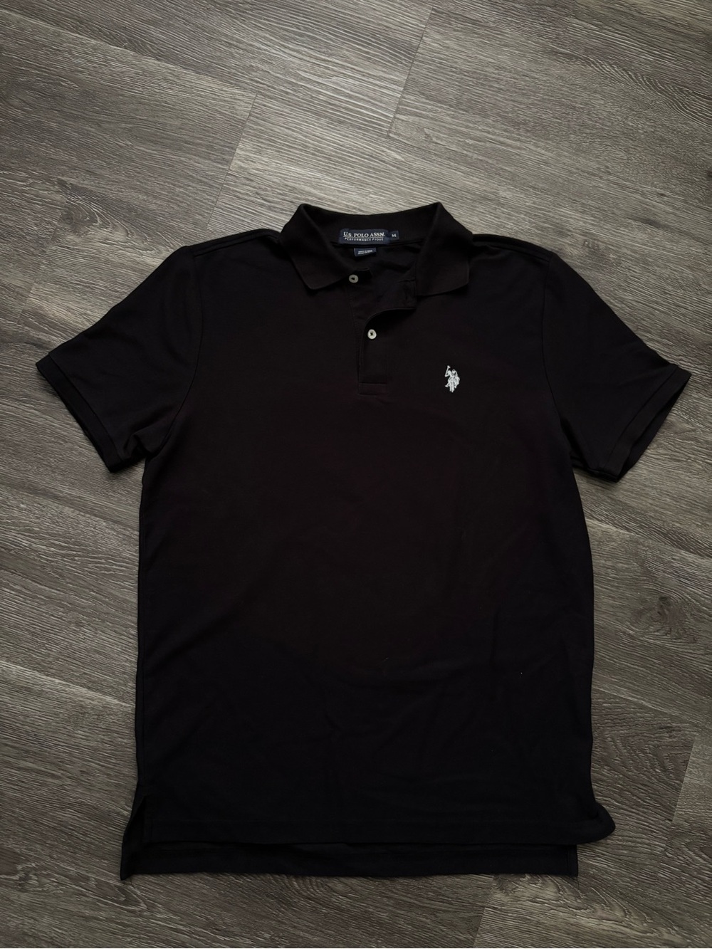 U.S. Polo Assn. Men's Black Polo with Embroidered Logo